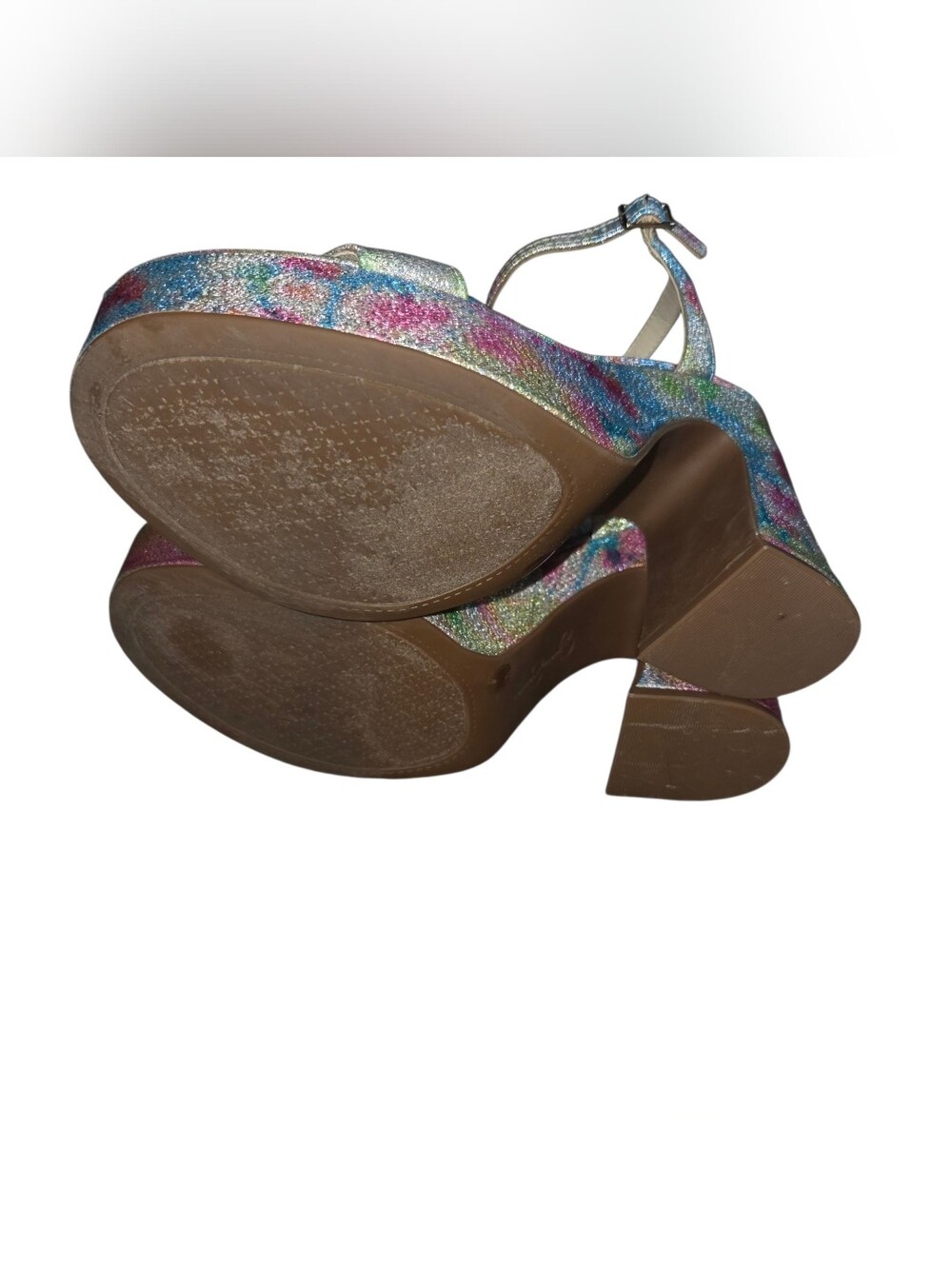 Jessica Simpson Iridescent Multi-Color Platform Block Heels - Picture 4 of 10